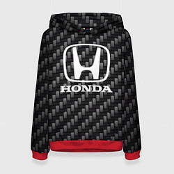 Толстовка-худи женская Honda абстракция карбон, цвет: 3D-красный