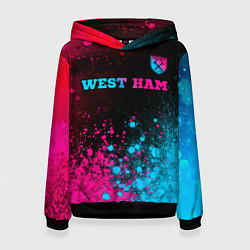 Женская толстовка West Ham - neon gradient: символ сверху