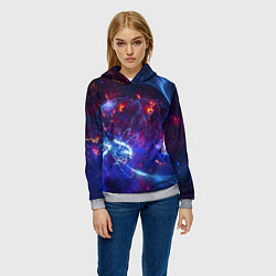 Толстовка-худи женская Абстрактное космическое пространство, цвет: 3D-меланж — фото 2