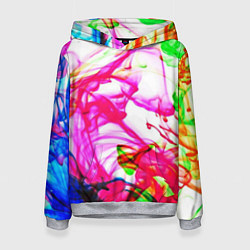 Толстовка-худи женская Неоновые краски в воде, цвет: 3D-меланж