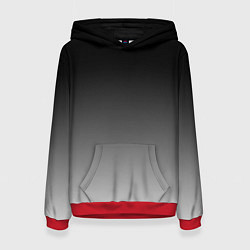 Толстовка-худи женская Серый градиент, цвет: 3D-красный