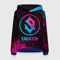 Толстовка-худи женская Sabaton - neon gradient, цвет: 3D-синий