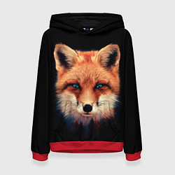 Толстовка-худи женская Хитрый лис, цвет: 3D-красный