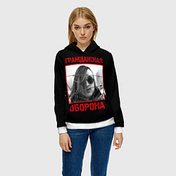 Толстовка-худи женская Гражданская Оборона - Егор Летов, цвет: 3D-белый — фото 2