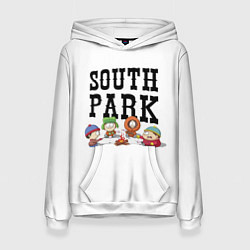 Толстовка-худи женская South park кострёр, цвет: 3D-белый