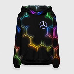 Женская толстовка Mercedes - neon pattern