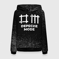 Толстовка-худи женская Depeche Mode с потертостями на темном фоне, цвет: 3D-черный