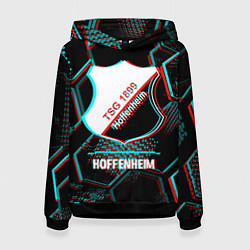 Женская толстовка Hoffenheim FC в стиле glitch на темном фоне