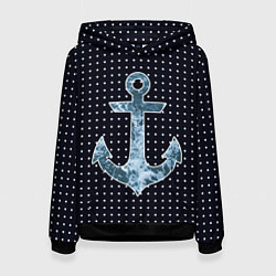 Толстовка-худи женская Anchor - ocean theme, цвет: 3D-черный