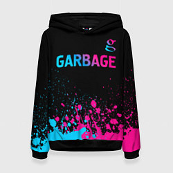 Женская толстовка Garbage - neon gradient: символ сверху