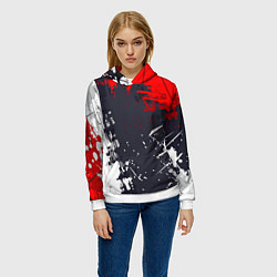 Толстовка-худи женская Абстрактные брызги, цвет: 3D-белый — фото 2
