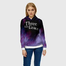 Толстовка-худи женская Three Days Grace lilac, цвет: 3D-белый — фото 2