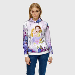 Толстовка-худи женская Подарок любимой мамочке!, цвет: 3D-белый — фото 2