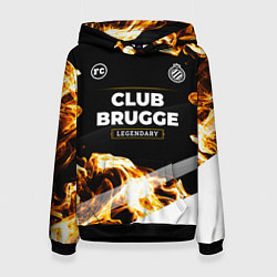 Толстовка-худи женская Club Brugge legendary sport fire, цвет: 3D-черный