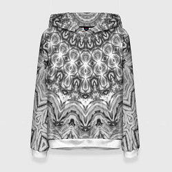 Женская толстовка Серый ажурный калейдоскоп мандала