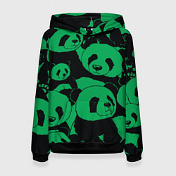 Женская толстовка Panda green pattern