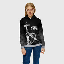 Толстовка-худи женская Кальянный гуру, цвет: 3D-меланж — фото 2