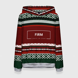 Толстовка-худи женская FIRM как красный свитер из 90х, цвет: 3D-меланж