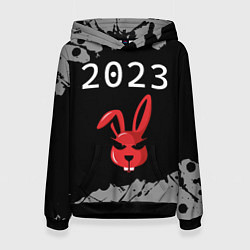 Толстовка-худи женская НГ Кролик суровый, цвет: 3D-черный