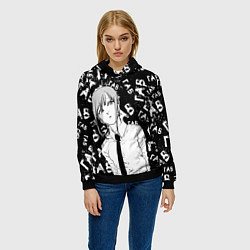 Толстовка-худи женская Макима: гав-гав, цвет: 3D-черный — фото 2