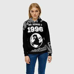 Толстовка-худи женская На Земле с 1996: краска на темном, цвет: 3D-черный — фото 2