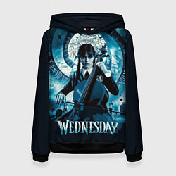 Толстовка-худи женская Wednesday Addams 2022, цвет: 3D-черный