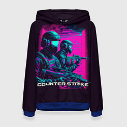 Толстовка-худи женская Cs Go neon, цвет: 3D-синий