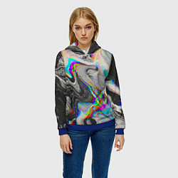 Толстовка-худи женская Abstract digital, цвет: 3D-синий — фото 2