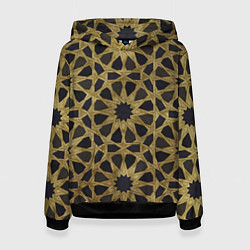 Толстовка-худи женская Арабские узоры, Arabian Pattern, цвет: 3D-черный