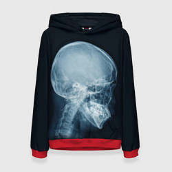 Толстовка-худи женская Рентген головы, цвет: 3D-красный