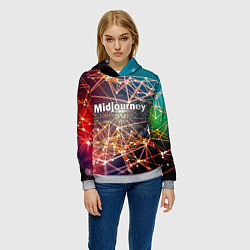 Толстовка-худи женская Midjourney neuronet, цвет: 3D-меланж — фото 2