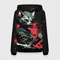 Женская толстовка Rocker Cat on a black background - C-Cats collecti