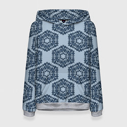Толстовка-худи женская Снежинка в форме многоугольника, цвет: 3D-меланж