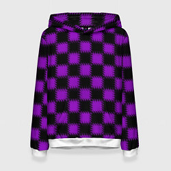 Женская толстовка Фиолетовый черный узор Шахматка