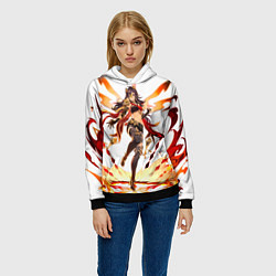 Толстовка-худи женская Дэхья Геншин импакт, цвет: 3D-черный — фото 2