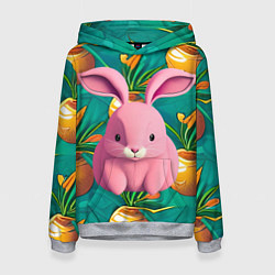 Толстовка-худи женская Pink rabbit, цвет: 3D-меланж