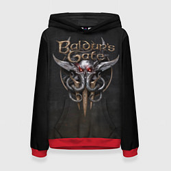 Толстовка-худи женская Логотип Baldurs Gate 3, цвет: 3D-красный