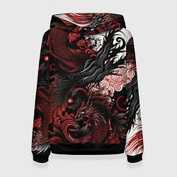 Женская толстовка Красный Irezumi узор