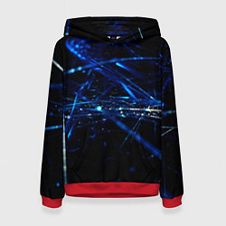 Толстовка-худи женская Стеклянная паутина - Midjourney, цвет: 3D-красный