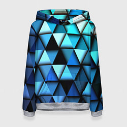 Толстовка-худи женская Blue triangle, цвет: 3D-меланж