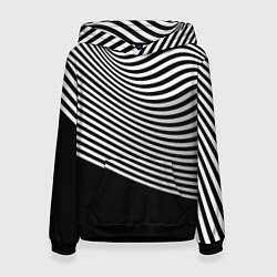 Толстовка-худи женская Trendy raster pattern, цвет: 3D-черный
