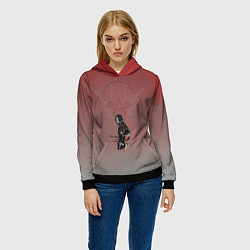 Толстовка-худи женская Geisha X samurai, цвет: 3D-черный — фото 2