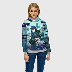 Толстовка-худи женская Клинок рассекающий демонов - Токито, цвет: 3D-меланж — фото 2