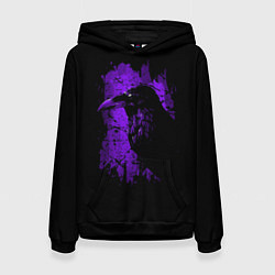 Толстовка-худи женская Dark purple raven, цвет: 3D-черный