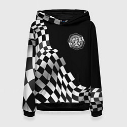 Толстовка-худи женская Chrysler racing flag, цвет: 3D-черный