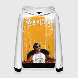 Толстовка-худи женская Американский рэппер Snoop Dogg, цвет: 3D-черный