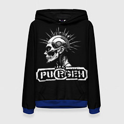 Толстовка-худи женская Пурген киберпанк, цвет: 3D-синий