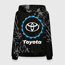 Женская толстовка Toyota в стиле Top Gear со следами шин на фоне