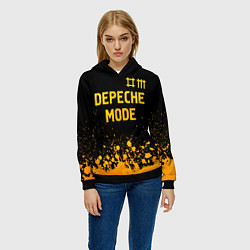 Толстовка-худи женская Depeche Mode - gold gradient: символ сверху, цвет: 3D-черный — фото 2