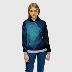 Толстовка-худи женская Геометрическая бесконечность, цвет: 3D-меланж — фото 2